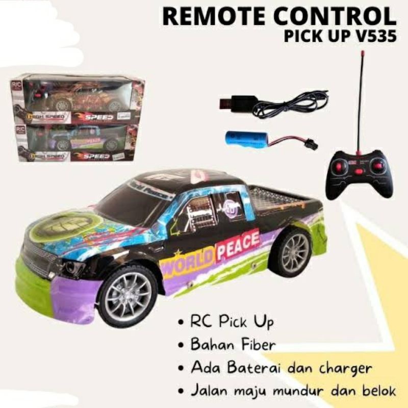 V535P MAINAN MOBIL REMOT MODEL PICK UP BODY LENTUR PAKAI CAS