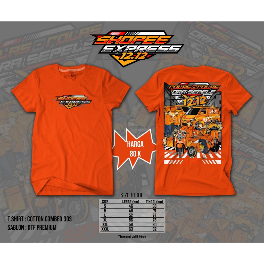 Kaos Shopee Express | Kaos Shopee 12.12 | Kaos Dewasa | Kaos Orange | Kaos Navy | Kaos Hitam