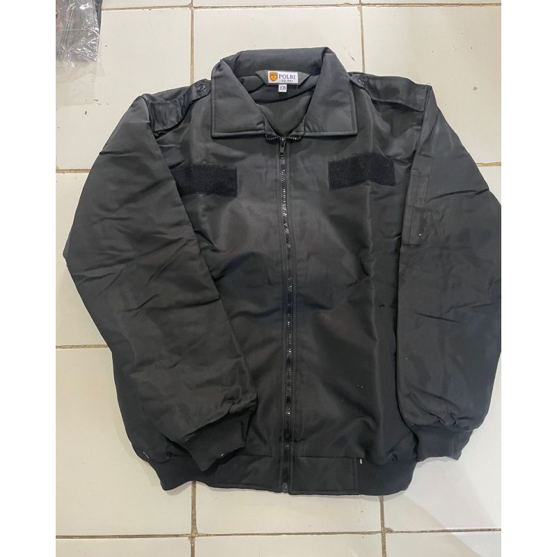 JAKET HITAM BOMBER ASLI JATAH POLRI/ JAKET ORIGINAL POLRI