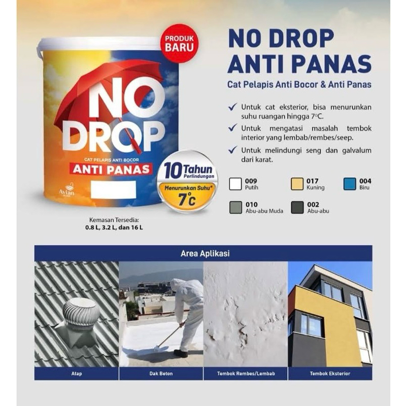 No Drop Anti Panas 16kg pail | cat anti bocor waterproof anti panas 16L 20kg