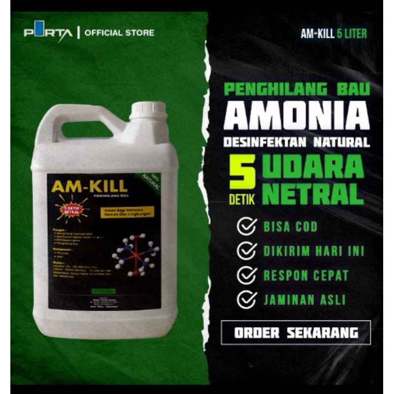 AMKILL 5 liter - PENGHILANG BAU KOTORAN AYAM BROILER AYAM PETELUR LAYER KOTORAN