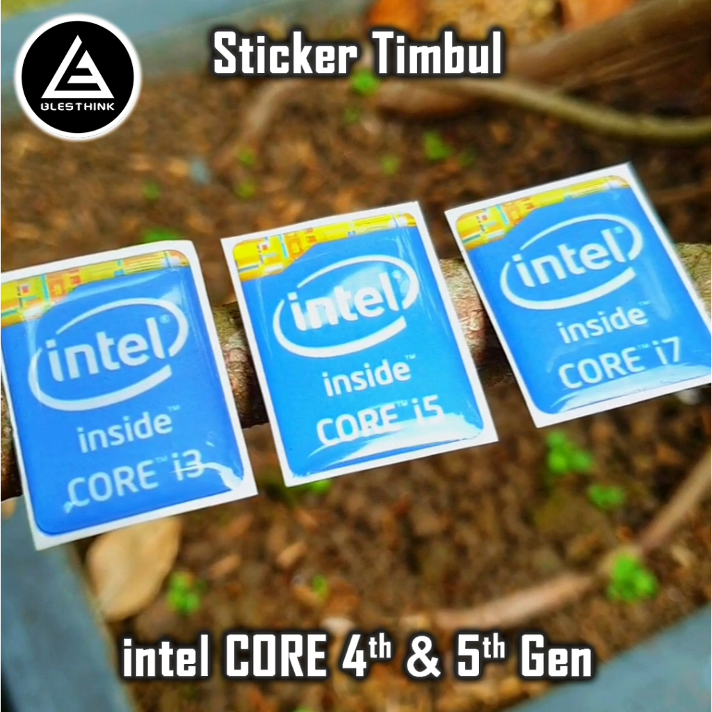 Stiker Timbul Emblem intel Core i3 i5 i7 Gen 4 Gen 5