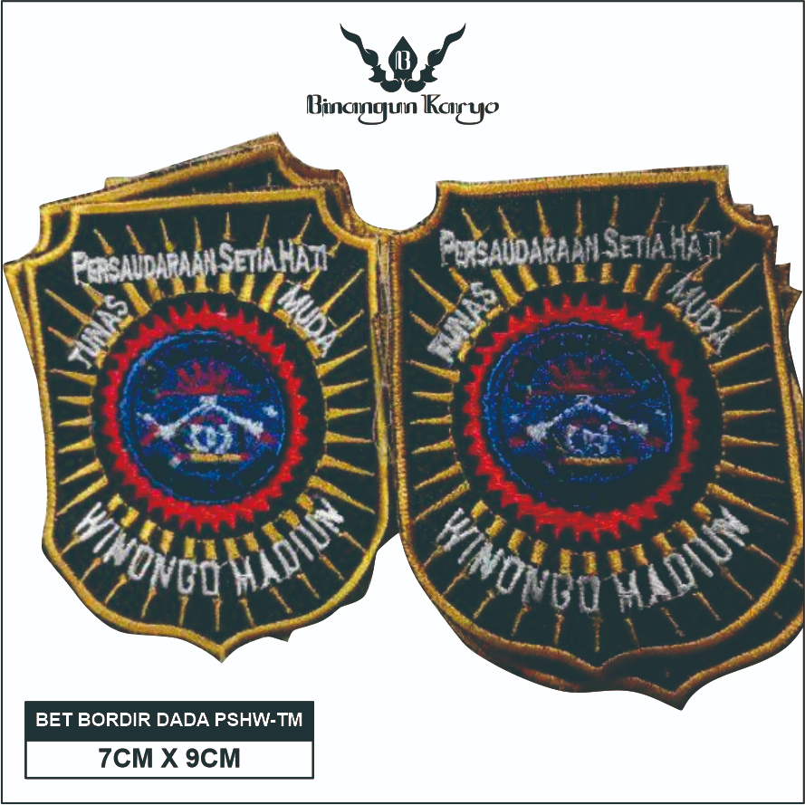 bed logo PSHW bordir/bordiran logo sh winongo - pshw tm/bet dada pshw