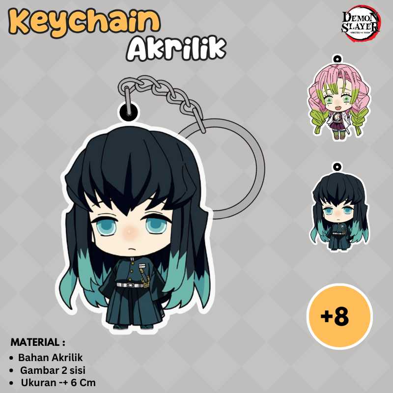 [Demon Slayer] Gantungan kunci & strap hp full akrilik versi Muichiro Tokitokarakter anime demon sla