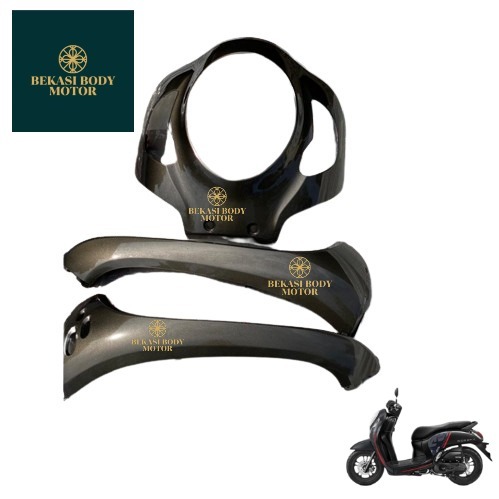 Cover body depan tameng+ sayap kanan kiriScoopy new prestige K2F 2021 hitam glosy hitam kilap