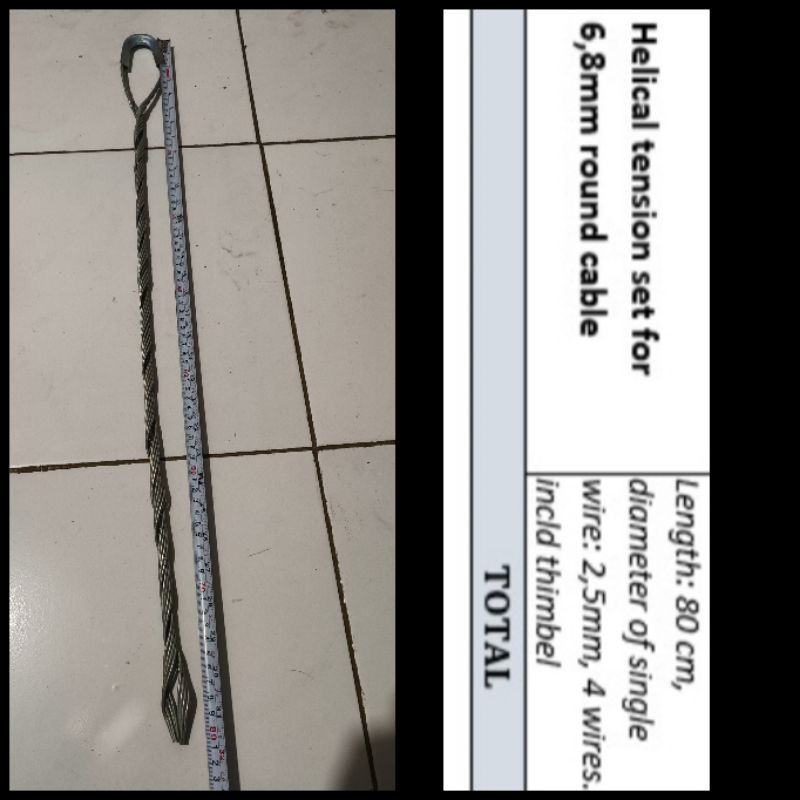 HELICAL TENSION SET FOR 6,8MM-7MM ROUND CABLE