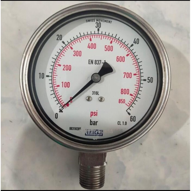 Pressure Gauge 6 inch Wika 60 bar