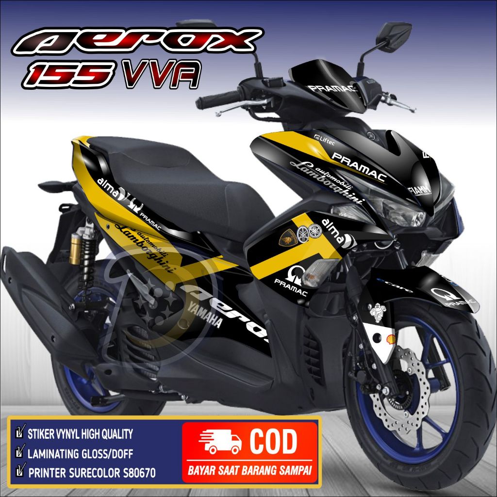 Decal Aerox 155 VVA Lama Striping AEROX 155 Lama Stiker Aerox 155 Old Lamborgini