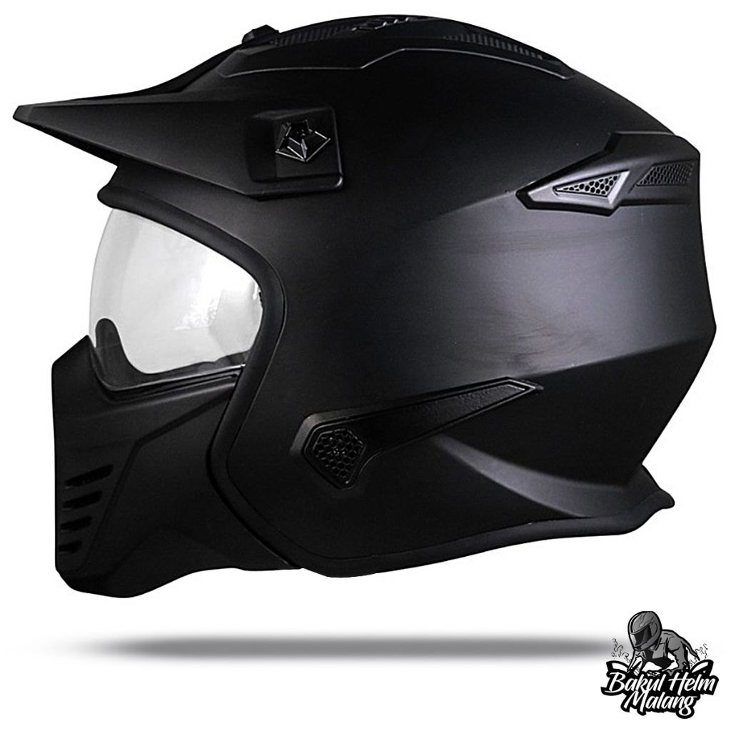 HELM JPX MX726R SOLID ORIGINAL | BLACK DOFF RED | MX726 R CROSSOVER MX 726R | JPX MX 726R
