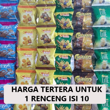 

SNACK CHITATO / CHIKI BALLS / POTABEE / TARO / JETZ / SMAX / MISTER RENCENG ISI 10 ybtez