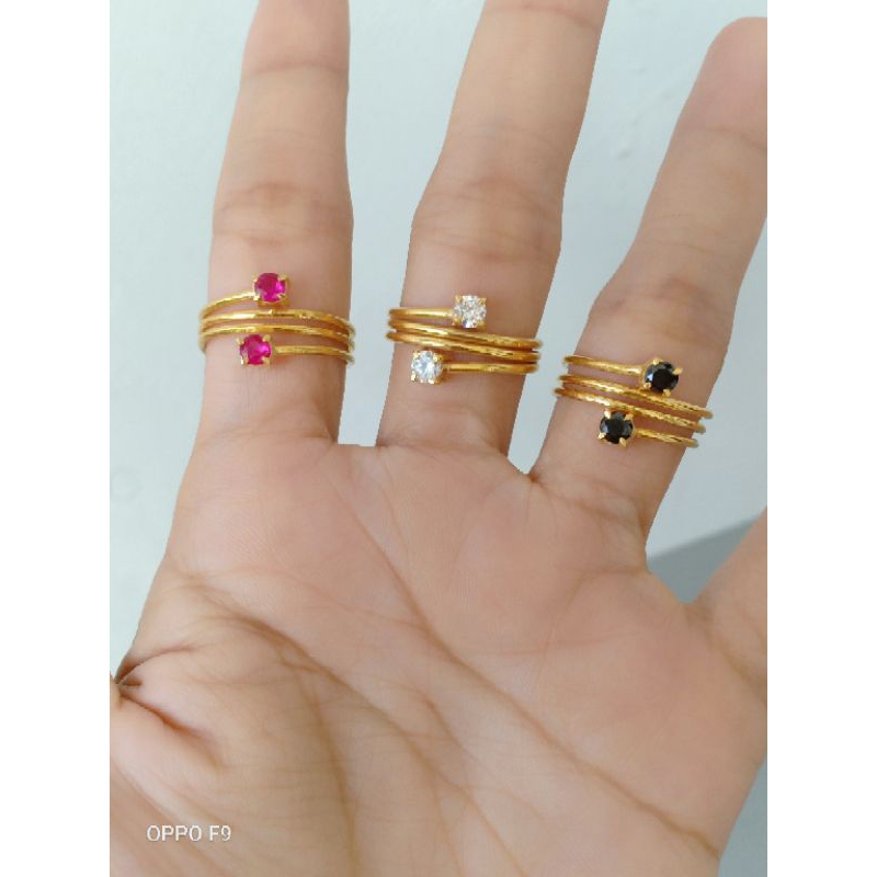 cincin lilit perak asli 925 lapis emas 22k