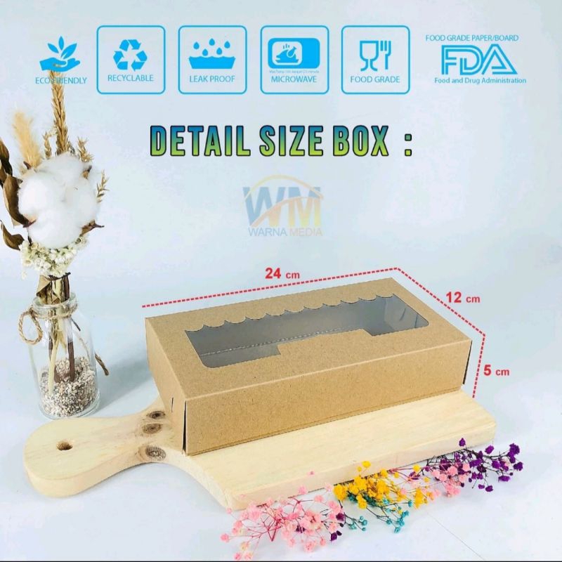 

Kotak Dus Kardus Food Grade Jendela 24x12x5 Brownies Cake Kue Martabak