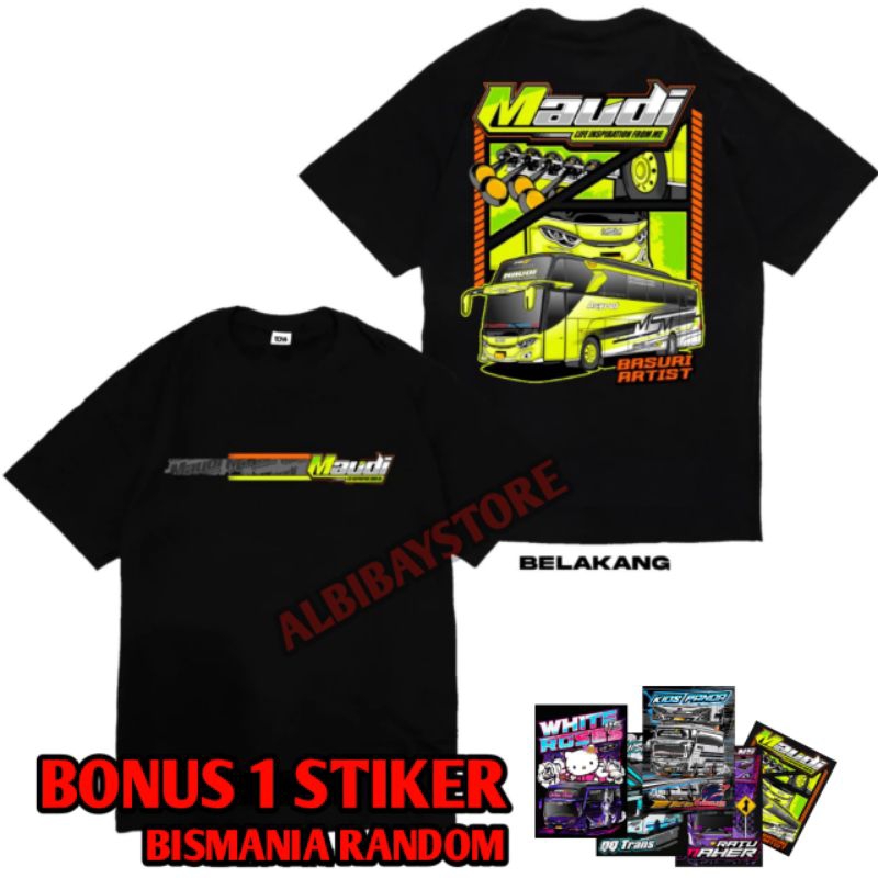 Kaos BISMANIA Anak Katun Hitam BONUS STIKER