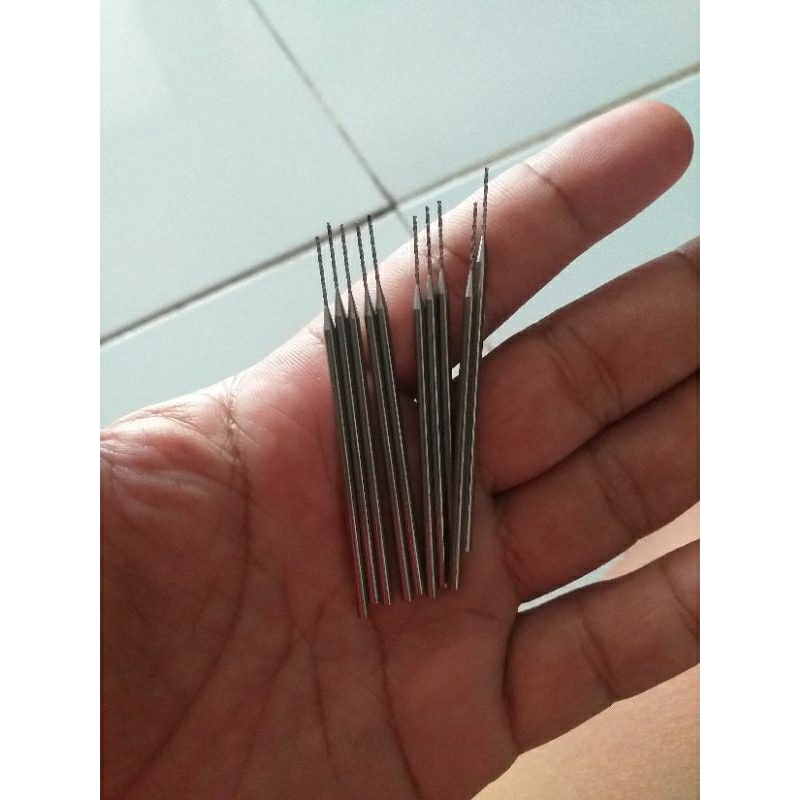mata bor hss 0.6mm shank 2mm bekas utuh