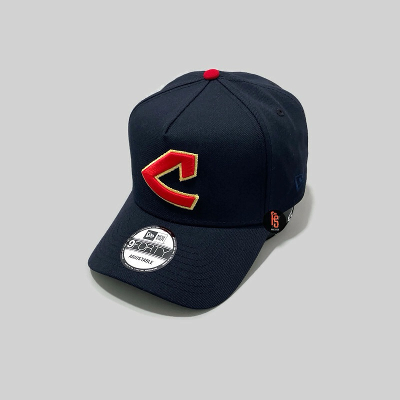 TOPI NEW ERA ORIGINAL A FRAME AL THROWBACK CLEVELAND INDIANS NAVY RED