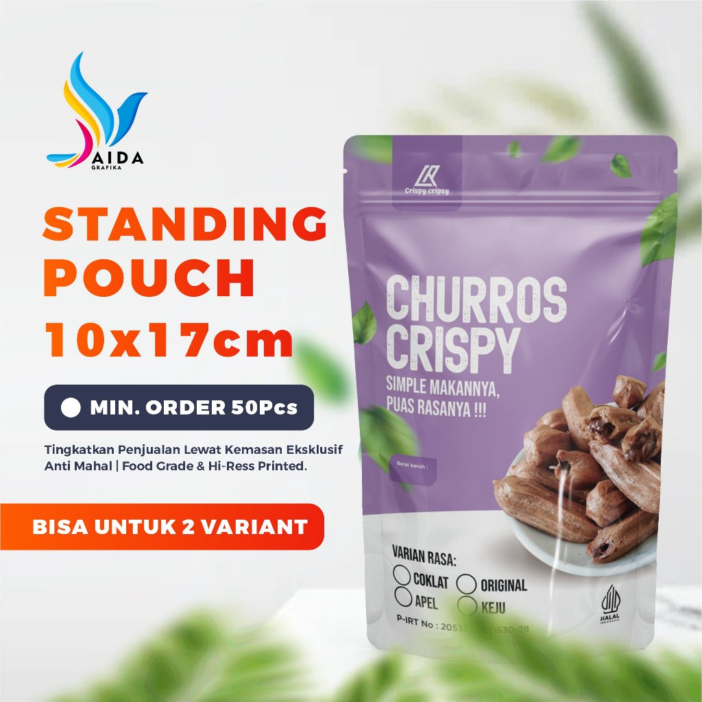 Aida Grafika - Standing Pouch 10x17cm Cetak Kemasan Full Printing Packaging Snack Makanan Bubuk Powd