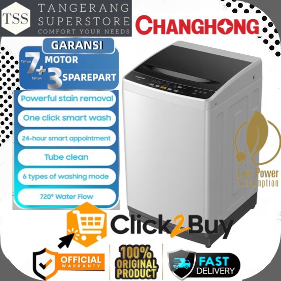 CHANGHONG MESIN CUCI FWT 8600S FWT-8600S 8600S 1 TABUNG 8KG SUPER LOW WATT ONE TOUCH SMART WASH CHAN