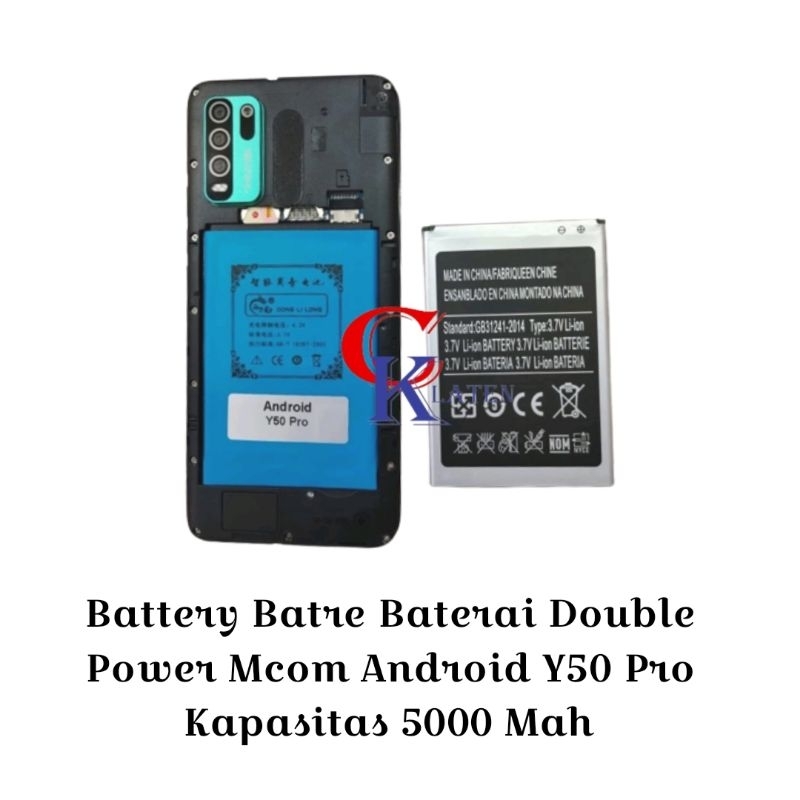 Battery Batre Baterai Double Power Mcom Android Y50 Pro Kapasitas 5000 Mah