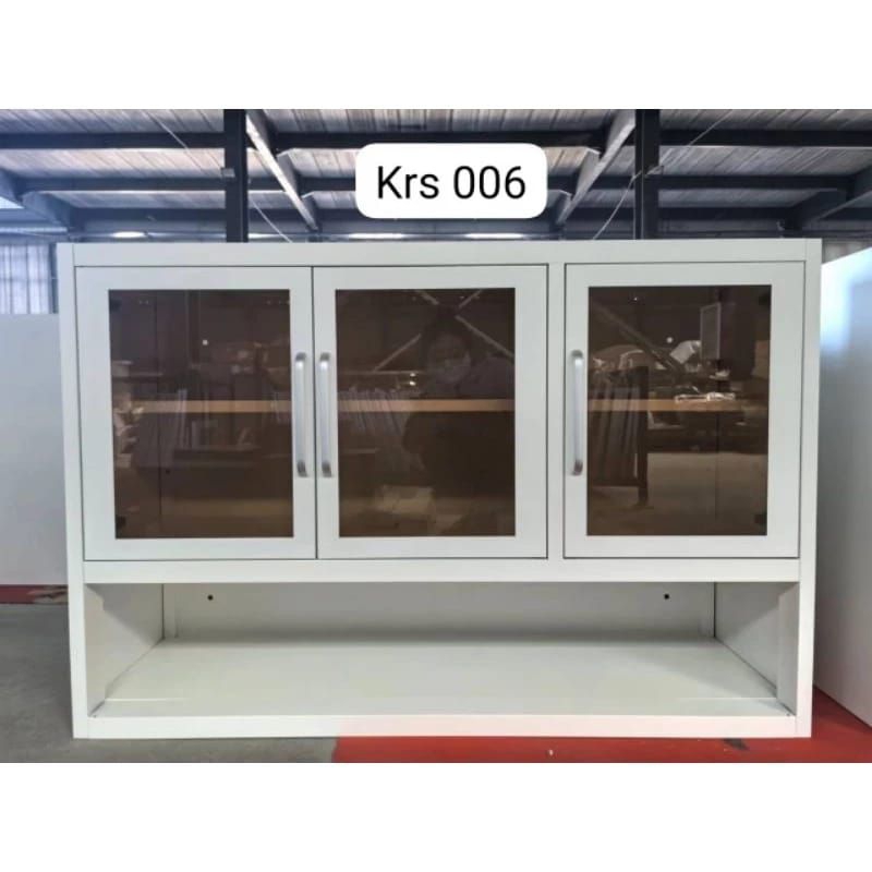 Lemari Sayur Rak Dapur Atas Gantung Plat Besi Import 3 Pintu 006