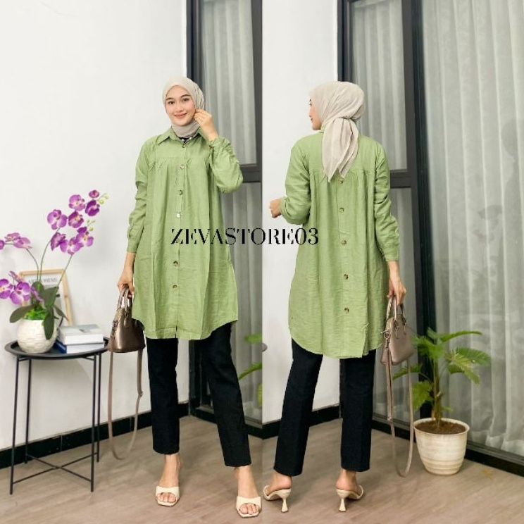 Serbu sekarang Zeva Tunik Kancing Depan Belakang Variasi | Termurah