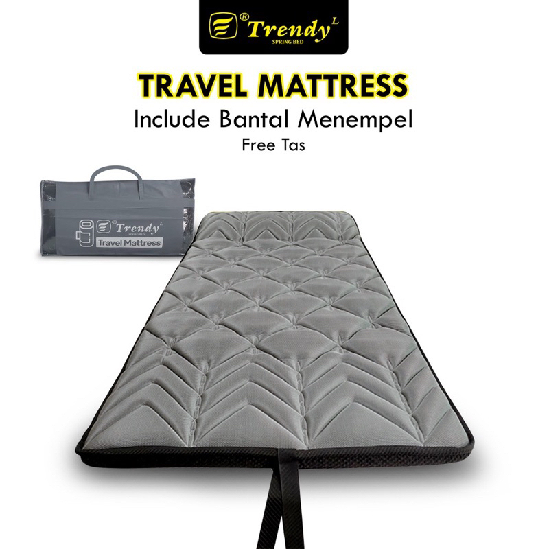 Trendy Travel Mattress 90 x 200 x 6 cm - Travel Bed / Kasur Gulung Lipat Lantai / Matras Busa Minima