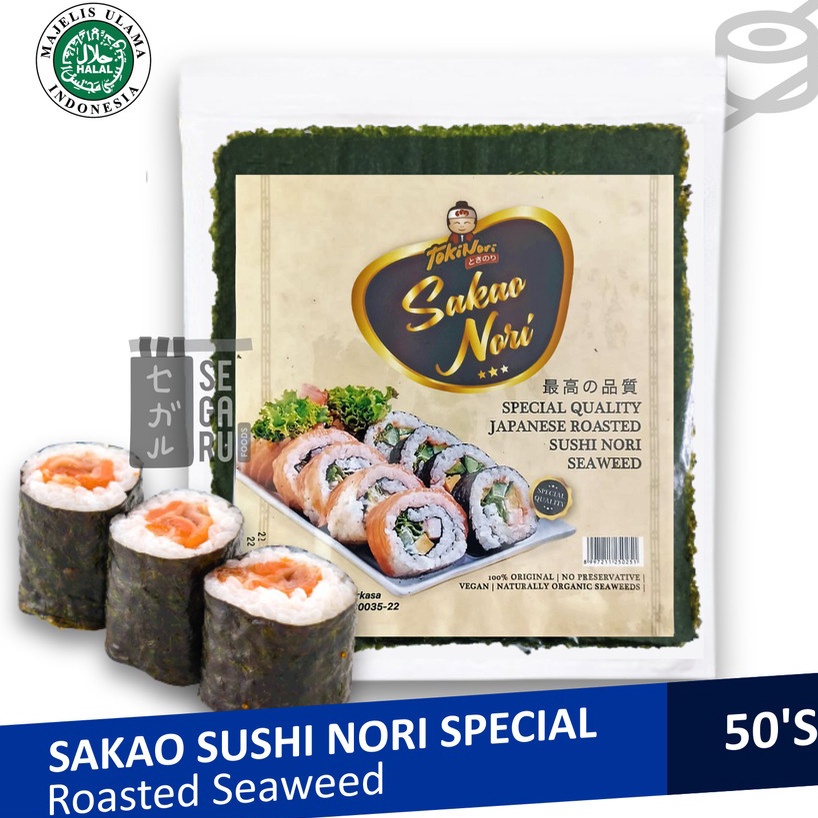 

Sakao Gold Sushi Nori 50 Lembar 7inoi