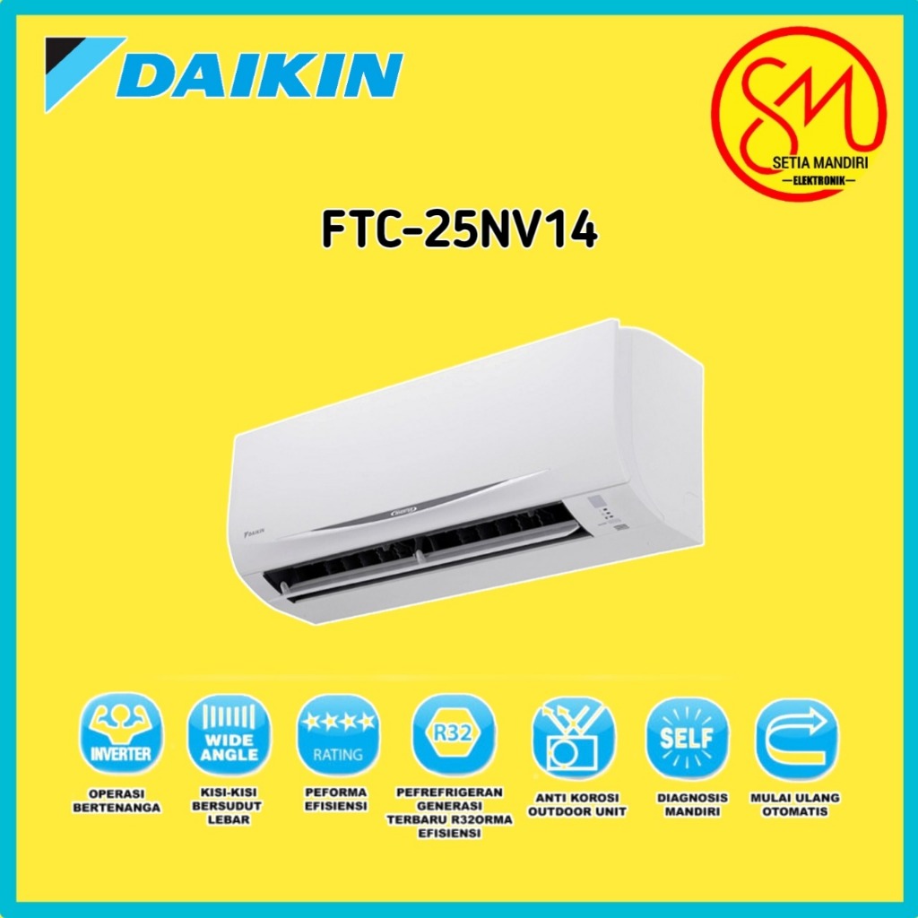 Daikin FTC25NV14 + PASANG AC Split 1PK Super Mini Split Standard Thailand