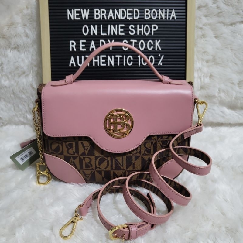 tas bonia original sling top handle bag metis monogram pink new arrival