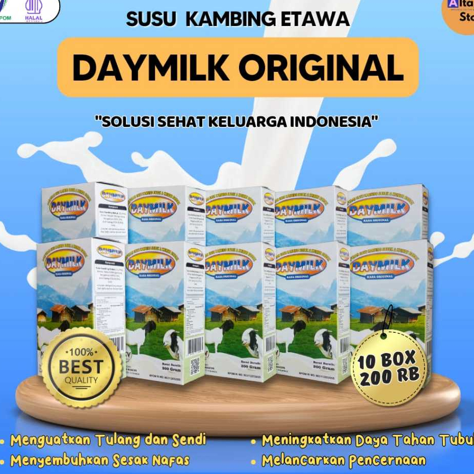 

PAKET 10 BOX - Daymilk Susu Kambing Etawa Murni - Atasi Nyeri Tulang dan Sendi , Sesak Nafas - Bontang