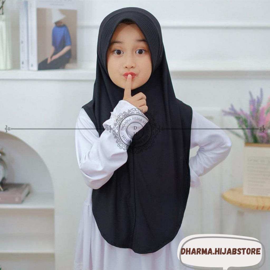 Bergo Hamidah Pinguin Instan Sekolah Jersey Umur 5 - 10 Tahun | Hijab Jilbab Instan Bergo Hamidah An
