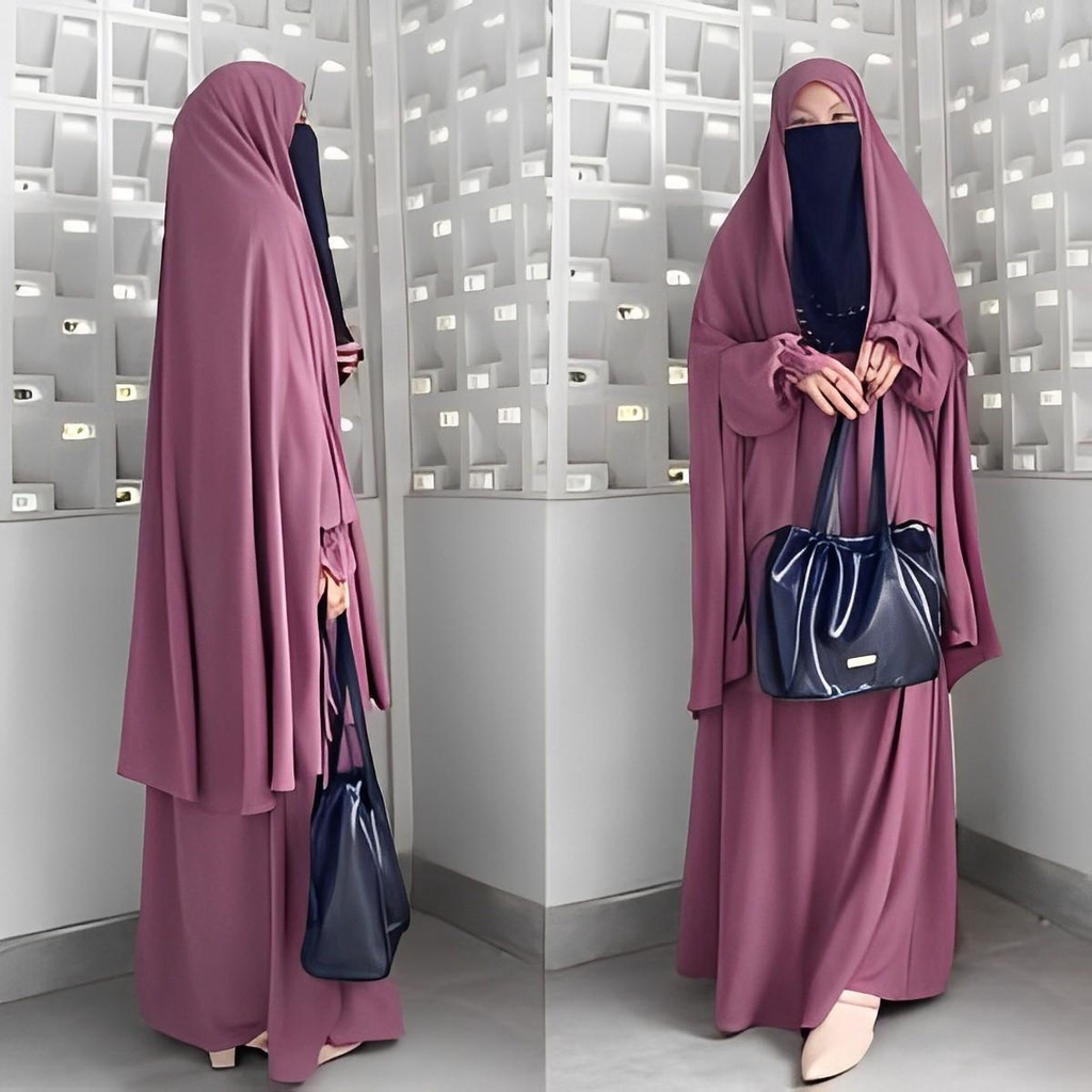 Yasmin Crinkle Airflow Syari Set Hijab dan Rok
