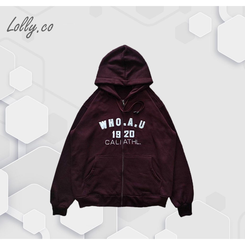 Lolly.co - Jaket WHO.AU California Zipper Pria / Jaket Hoodie WHO.A.U Premium High Quality
