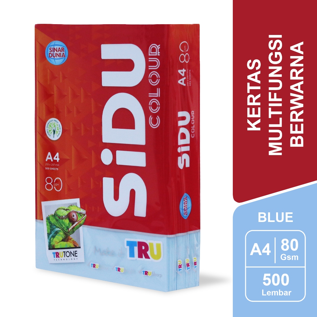 

SiDU Kertas Fotocopy Warna Biru/Blue 80 GSM A4 1 RIM - SDU CLR 80 A4 180