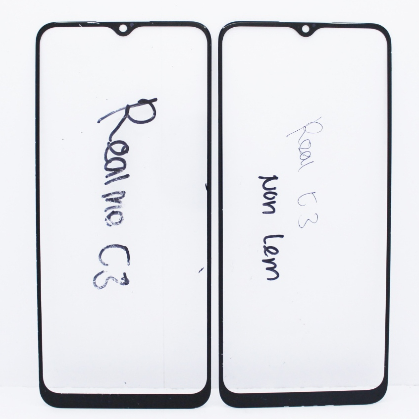 KACA LCD- LAYAR GAMBAR KACA DEPAN REAL C3 HITAM NON-LEM ORI RMX2020 = 5 RMX1911 5I RMX2030 5S RMX192