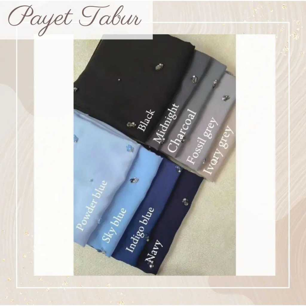 Hijab Segiempat Bella Raya Square Payet Swarovski Tabur Polycotton Premium