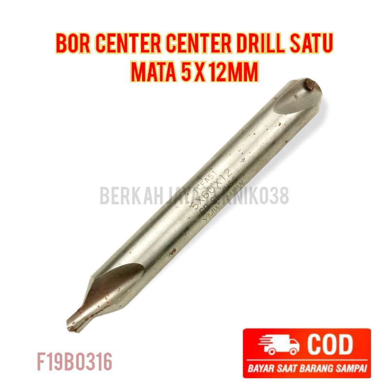 Bor center center drill satu mata 5x12mm long Panjang total sekitar 90