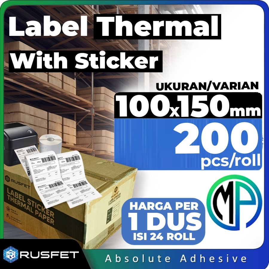 

Kertas Label Termal Printer Olshop Thermal Paper PERDUS 10x15cm - 200pcs Merk Rusfet - Harga DUS