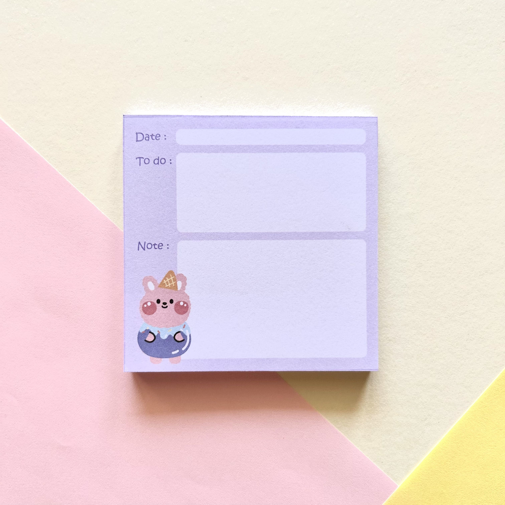 

HOUI - Memopad Lucu Cute Colorful // To Do Memo Ungu 8x8cm