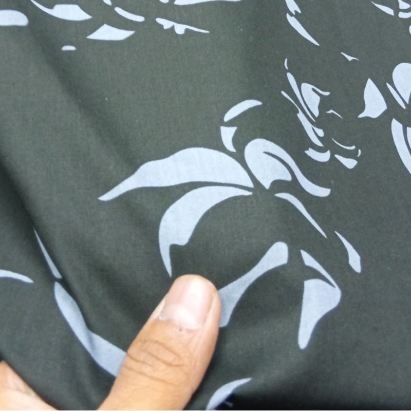 KAIN KATUN POPLINE GARMENT PREMIUM MOTIF MONOKROM HITAM PUTIH BUNGA