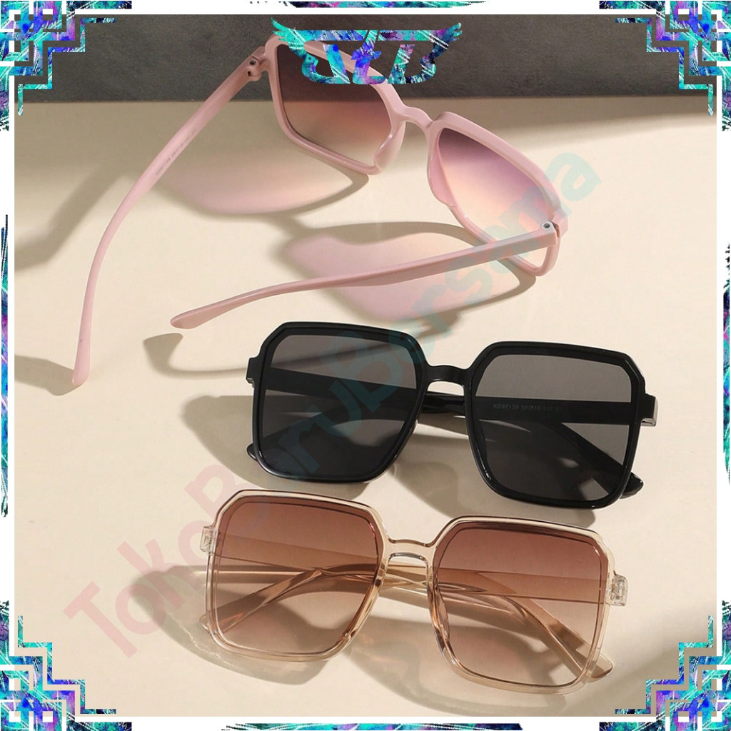 TBB Kacamata Hitam Frame Dan Lensa Berdiameter Besar Fashion / Sunglasses Korean Style Import G048