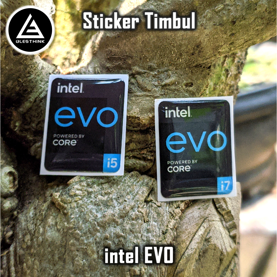 Stiker Timbul Emblem intel Evo Core i5 i7
