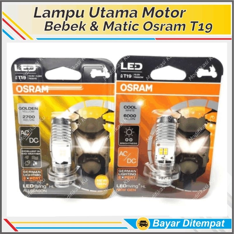 OSRAM T19 H6 PUTIH KUNING LED LAMPU DEPAN MOTOR VARIO BEAT MIO