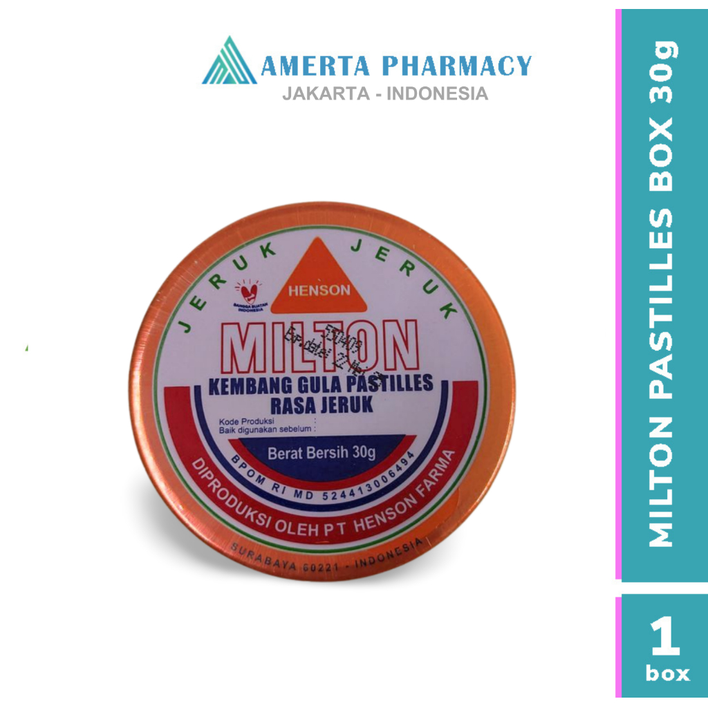 

Milton Pastilles Box 30gr Rasa Jeruk isi 12 Kaleng