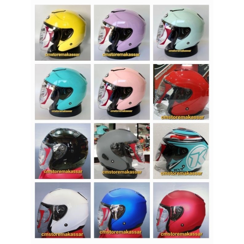 Helm KYT KYOTO Polos dan Motif Half Face SNI DOT