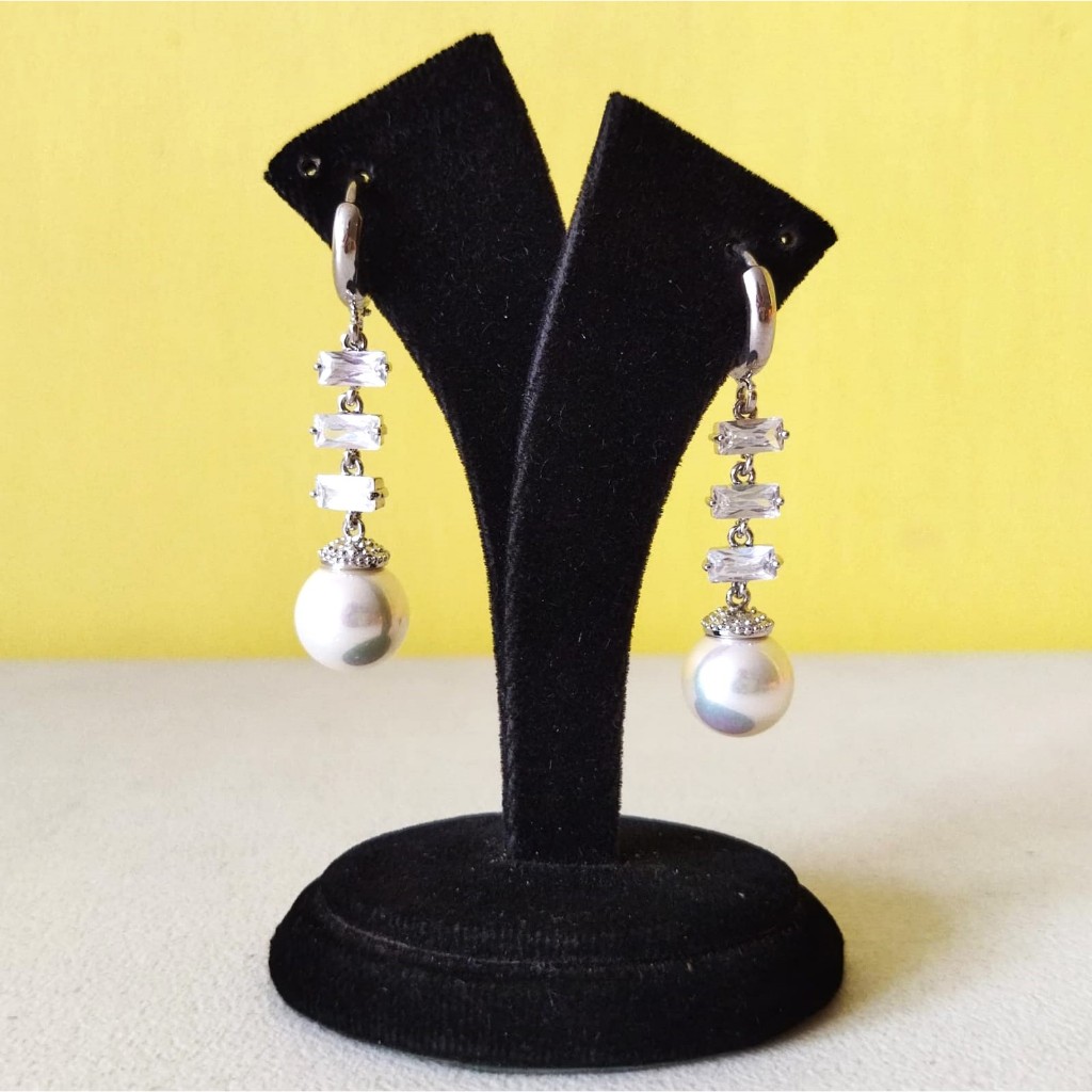 ANNYEONG HASEYO GIFT SHOP | Anting Perak Panjang | Silver Earrings | Titanium | Panjang 4.5 cm