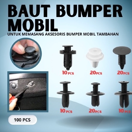 modelTipe UGV781 Klip Baut Bumper Mobil 100pcs Paku Rivet Clip Honda Toyota Universal Clip Kancing K