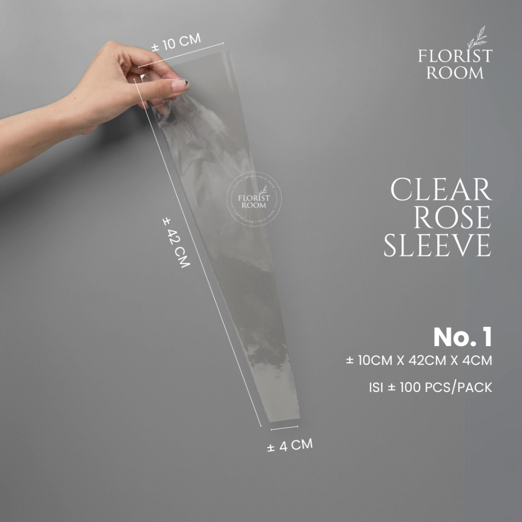 

Clear Rose Sleeve No.1 ±100lembar/Pack - single rose - kantong bunga - flower sleeve
