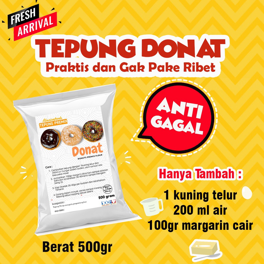 

73 TEPUNG DONAT SUPER EMPUK ALA RESTO 500GR Best