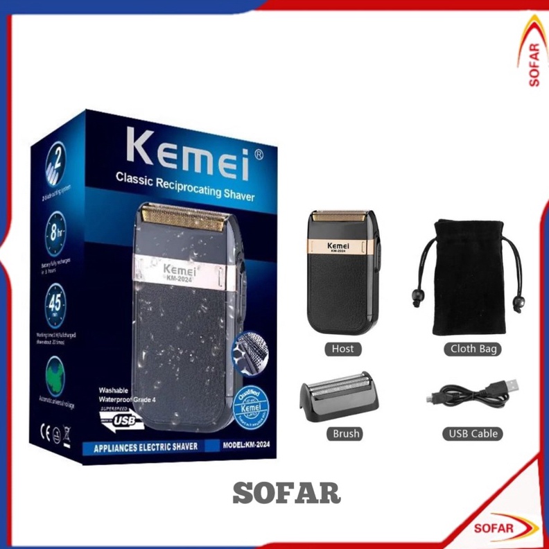 Terupdate Alat Cukur Kumis Dan Jenggot Botak Recharger-Shaver Kemei KM-2024 Dan 1102