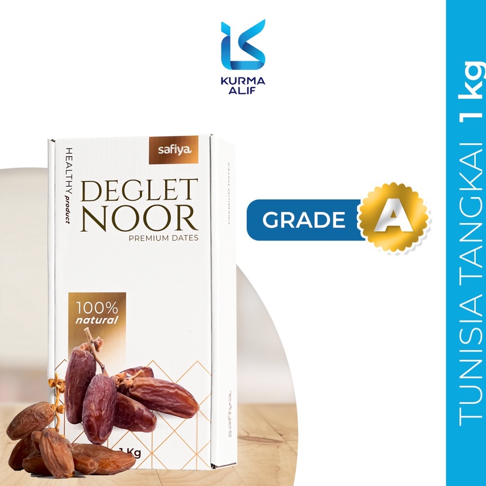 

PZWNI Kurma Tangkai Deglet Noor Tunisia 1 Kg | Kurma Tunisia Asli Kualitas Premium Seller